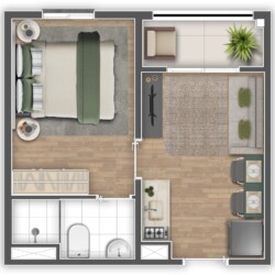 Planta 1 dormitório
